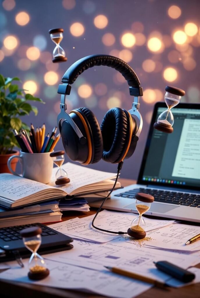 Noise-cancelling headphones research delaying unfinished client proposal